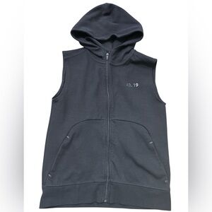 ZARA Kids Black Hooded Sleeveless Vest Front Zip Pockets Sporty Boys Size 11-12